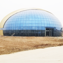 Diseño de salón de conferencias prefabricado con marco de acero ligero con cubierta de techo de vidrio